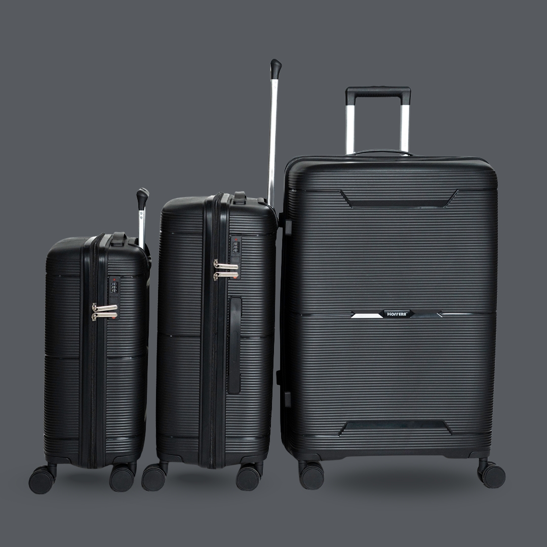 pure black Hoffera Niagara Trolley Set of 3