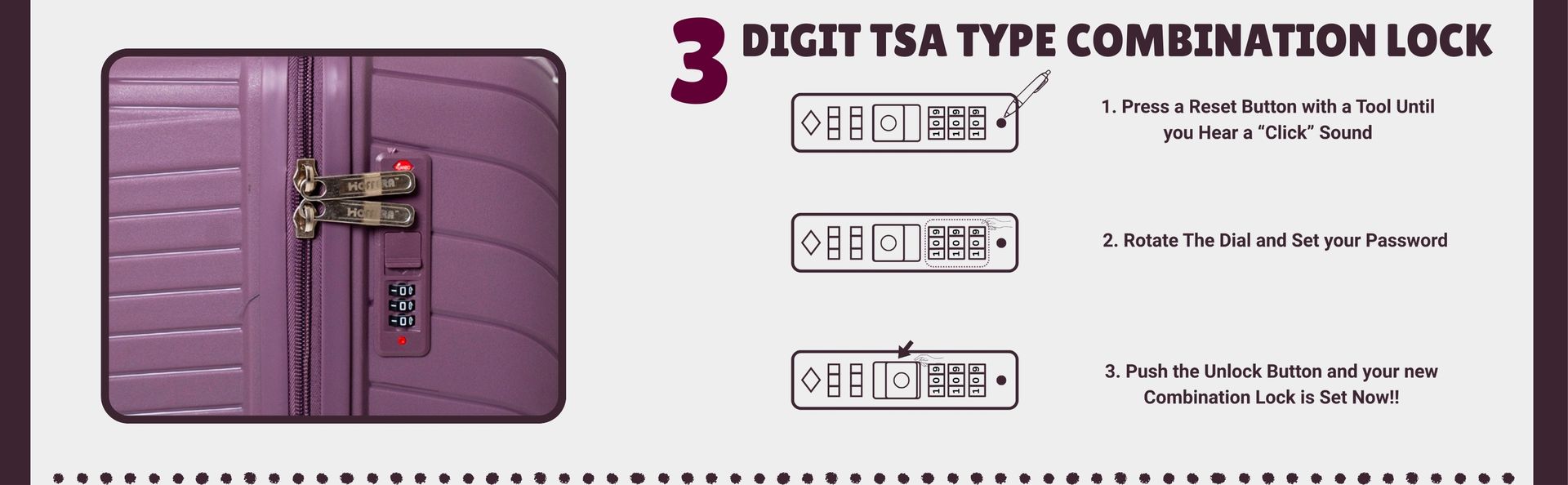 Hoffera Pyramid Trolley Set of 3 TSA Type lock
