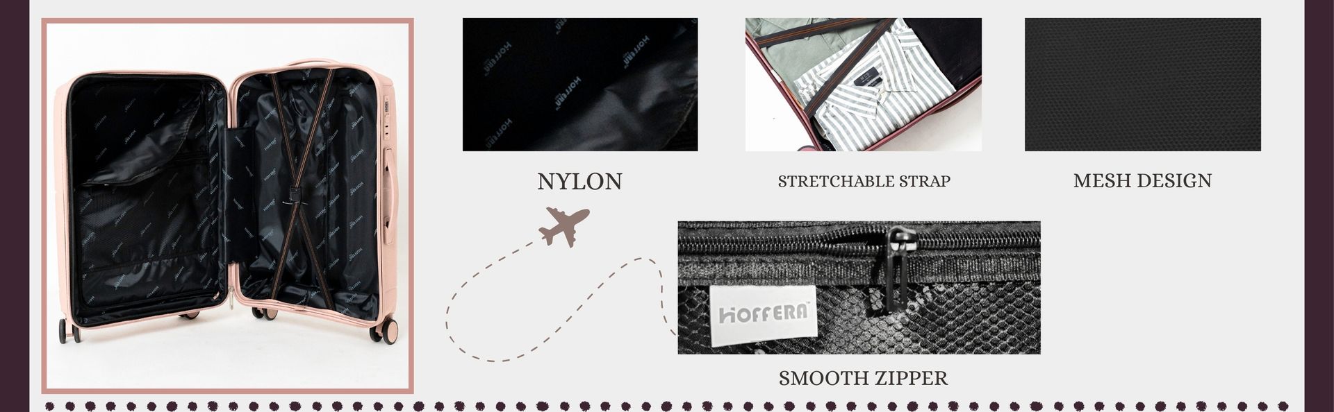 Hoffera Pyramid Trolley Set of 3 Spacious Interior